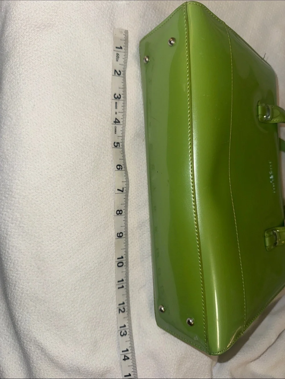 Angelina Lime Patent Satchel